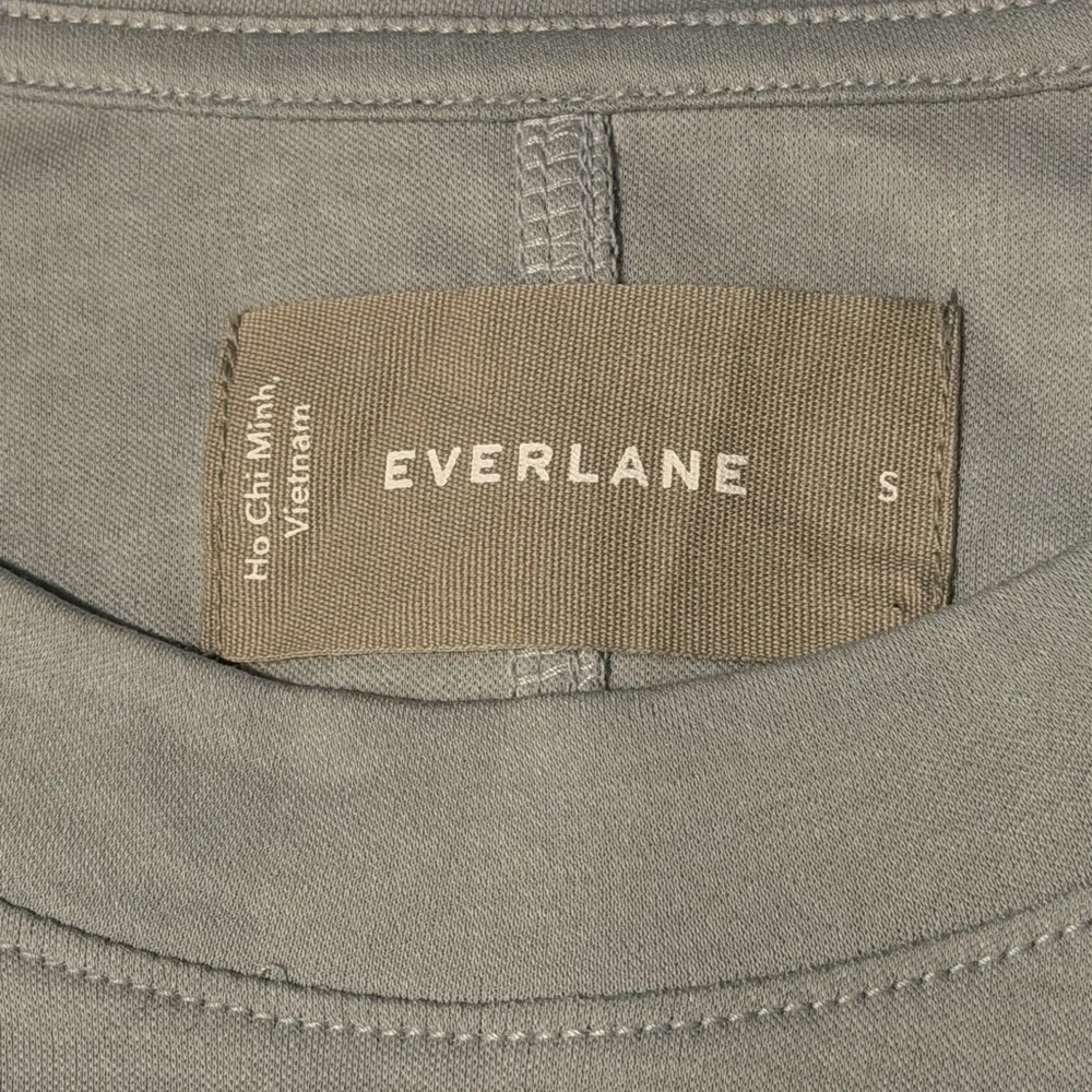 NWOT! Everlane The Luxe Cotton Tie-Front Tee Dress in Sky Slate Blue. Size Small - Picture 11 of 13
